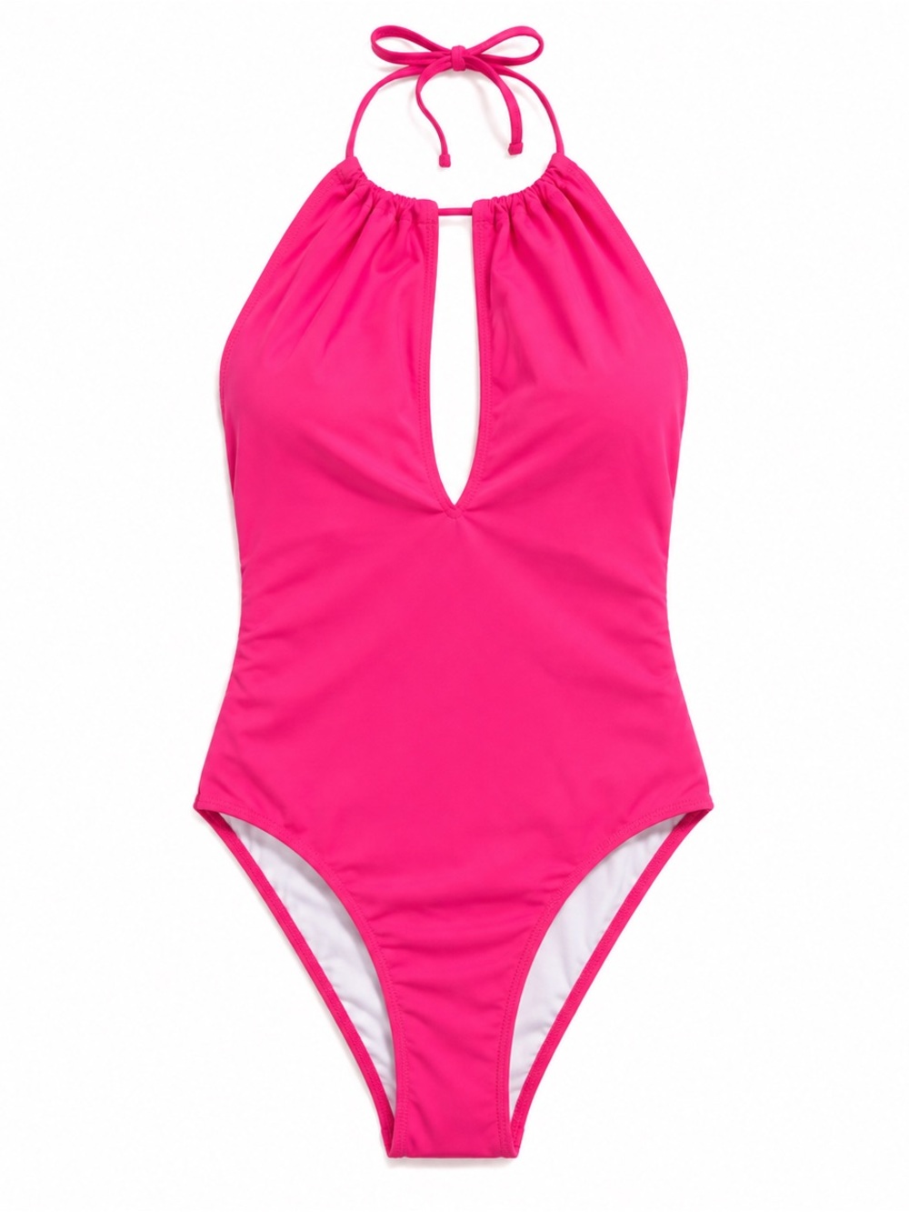 PINK Victoria’s Secret Neon Pink Halter One Piece Swimsuit Size Large